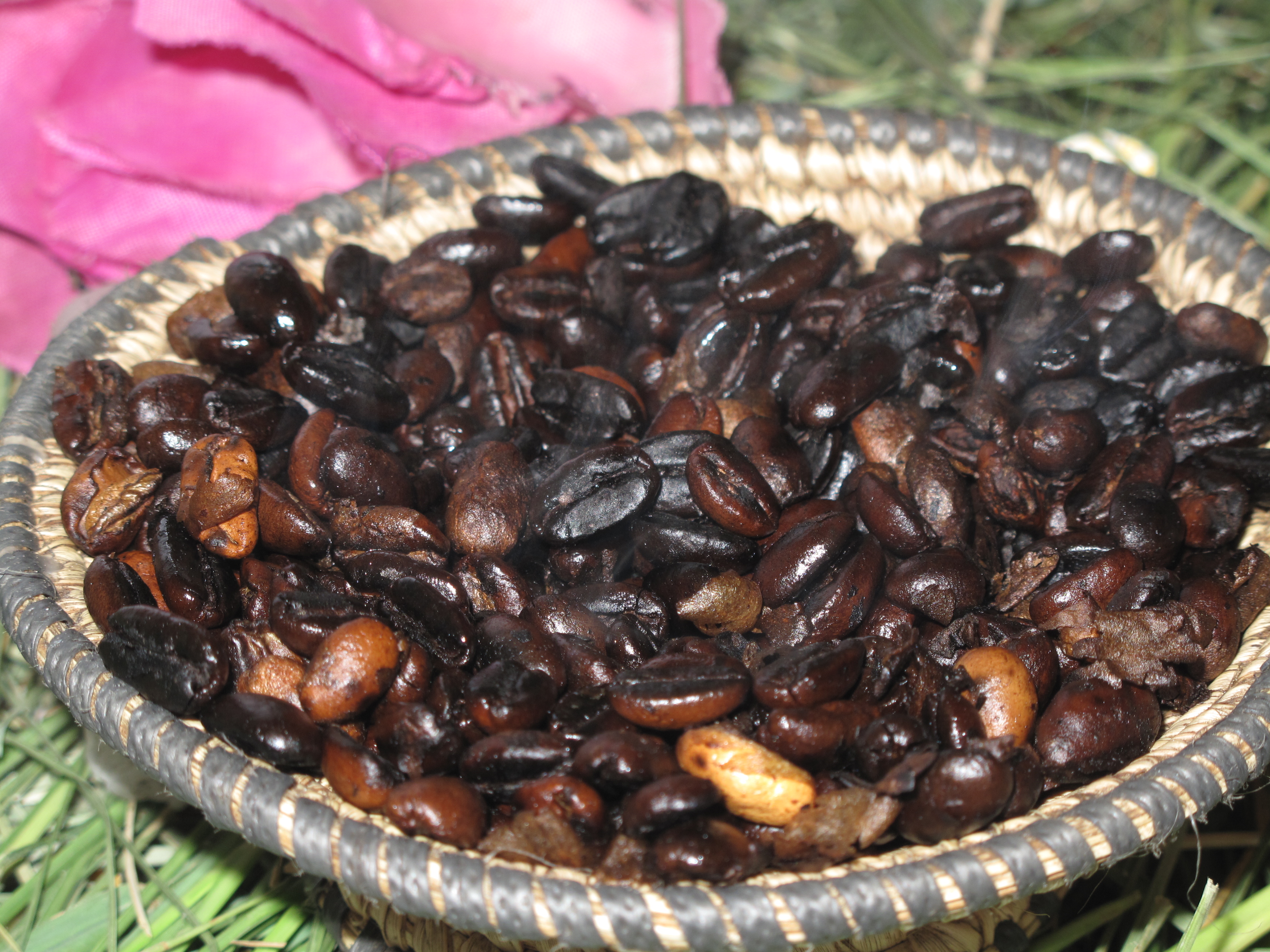 Freshly roasted coffee beans from Mekele, Tigray, Ethiopia